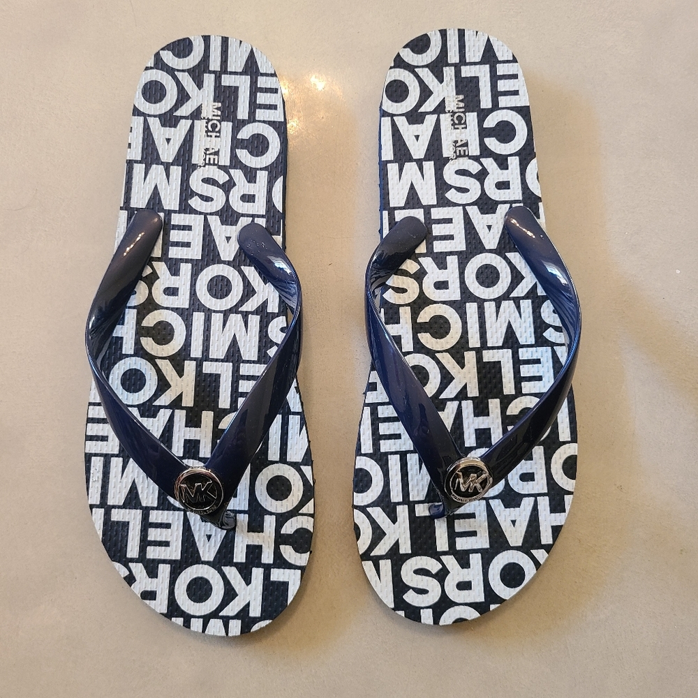 Michael Kors Flip Flops Navy 10